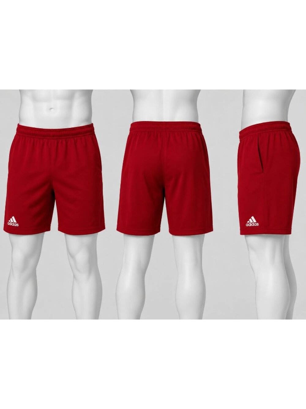 ADIDAS Aero Ready Boy's Red Athletic Shorts Polyester Stretch Size M